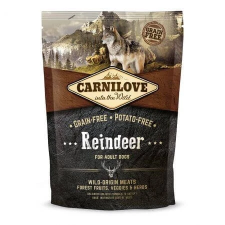 CARNILOVE Adult S-XL, Ren, getreidefreies Trockenfutter für Hunde, 1,5kg