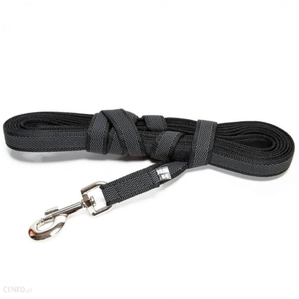 JULIUS-K9 Color & Gray, rutschfeste Leine mit Griff für Hunde, 50kg, Textil, Band, 20mm x 10m, schwarz