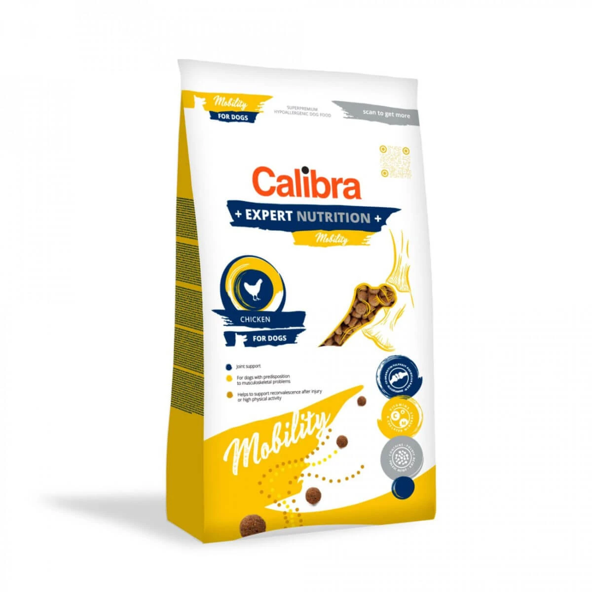 CALIBRA Expert Nutrition Mobility, XS-XL, Huhn, Hundetrockenfutter, Gelenksystem, 2kg