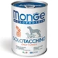 MONGE Monoprotein, XS-XL, Truthahn, getreidefreies Single-Protein-Nassfutter in Dosen für Hunde, (Pastete), 400g