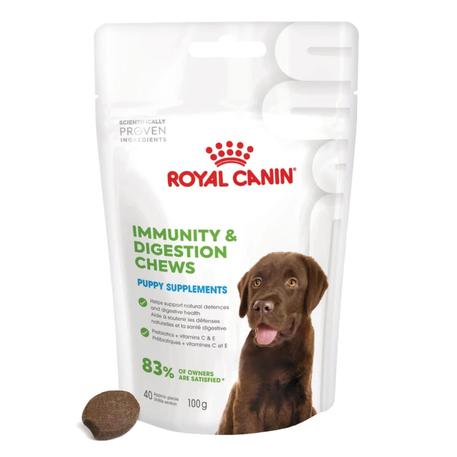 ROYAL CANIN Immunity & Digestion Chews Puppy Supplements, sachet de récompenses fonctionnelles pour chiens juniors, système immunitaire, système digestif, 100g
