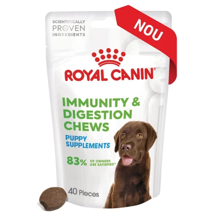 ROYAL CANIN Immunity & Digestion Chews Puppy Supplements, sachet de récompenses fonctionnelles pour chiens juniors, système immunitaire, système digestif, 100g