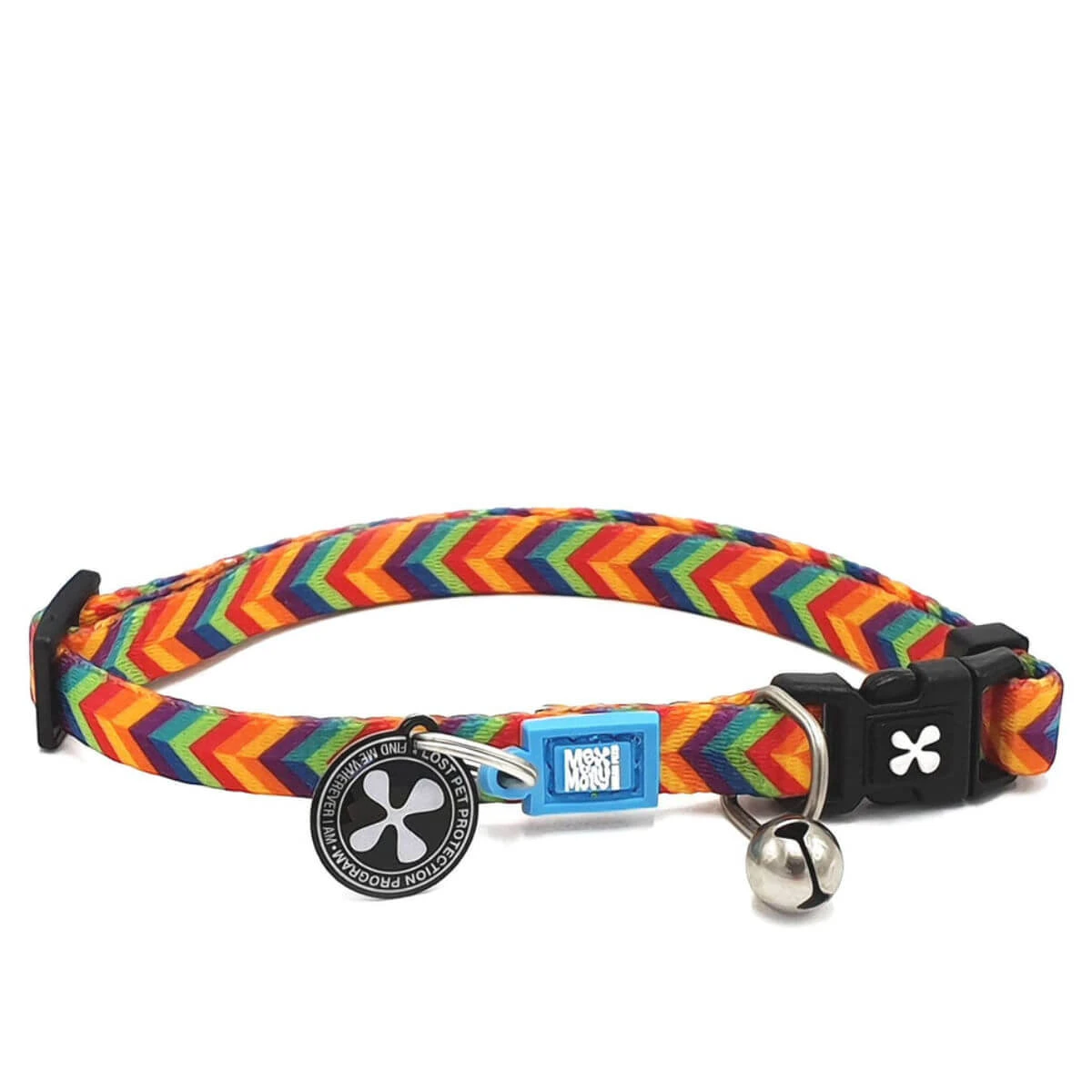 MAX & MOLLY Smart ID Summertime, Katzenhalsband, verstellbar, Polyester, orange, Dreizackschnalle, 22-35 x 1cm