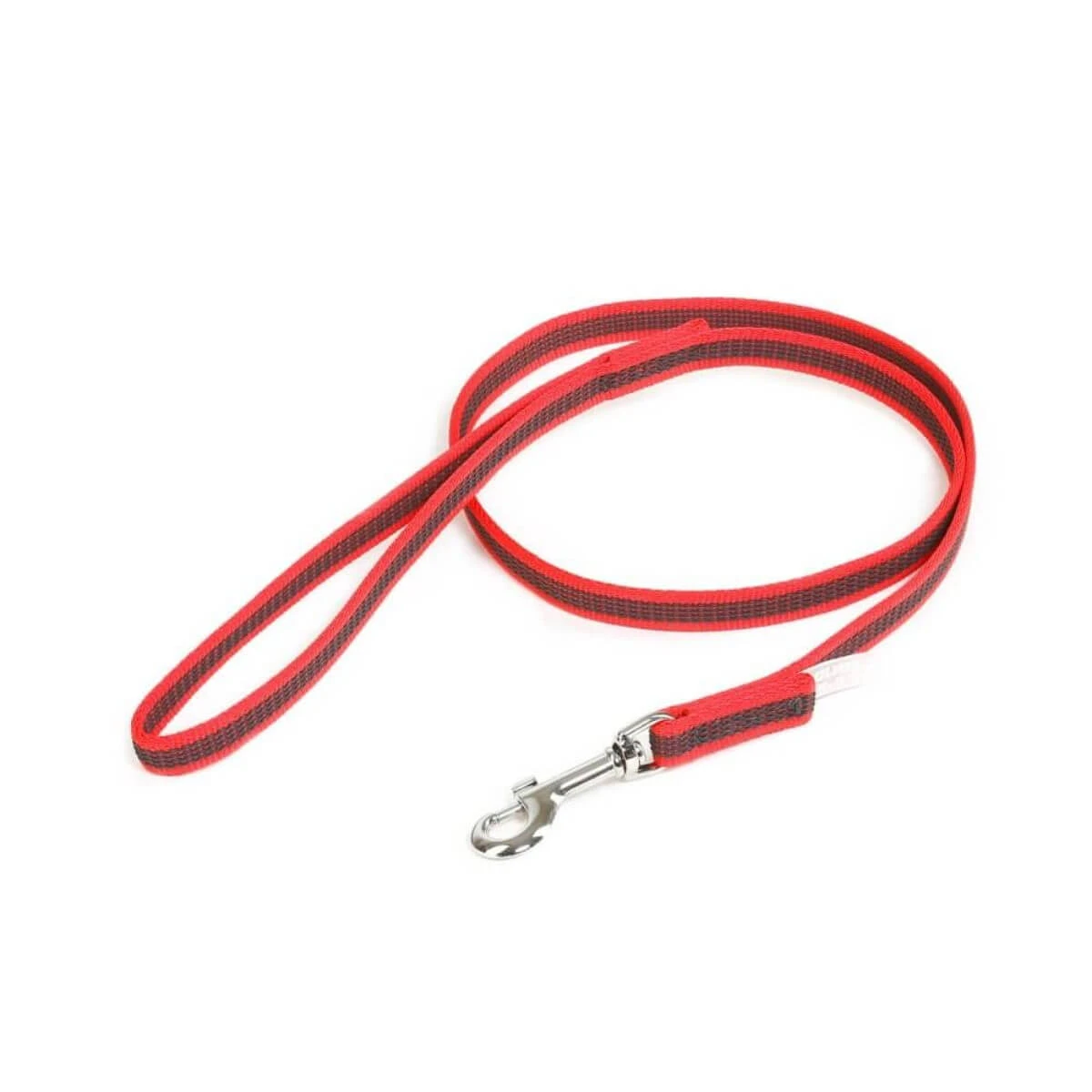 JULIUS-K9 Color & Gray, rutschfeste Leine mit Griff für Hunde, 30kg, Textil, Band, 14mm x 1,2m, rot