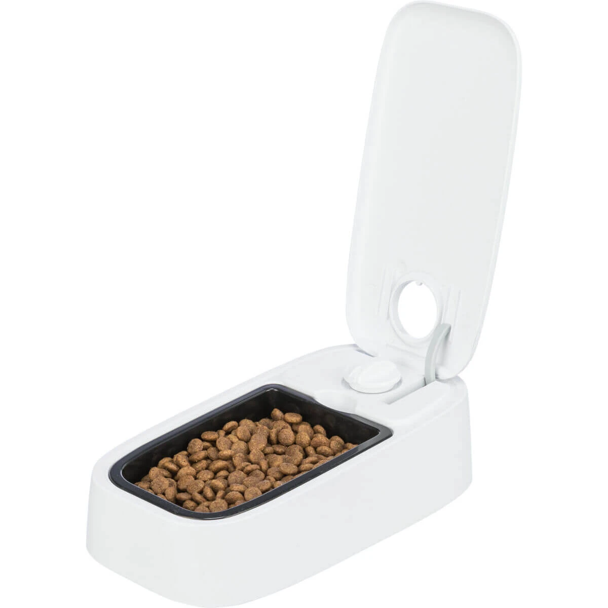 TRIXIE TX1, Futterautomat für Hunde, 1 rechteckiger Napf, programmierbar, mit Kühlung, Kunststoff, weiß, S-L(0,3l, 24x7cm)