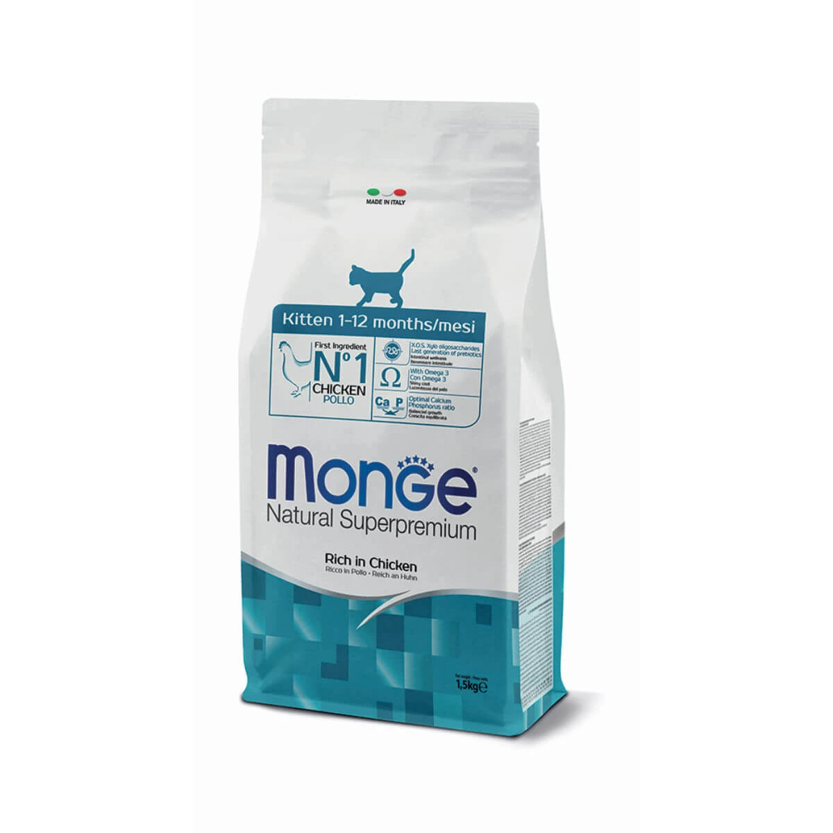MONGE Natural Superpremium Kitten, Huhn, Katzentrockenfutter, 1,5kg