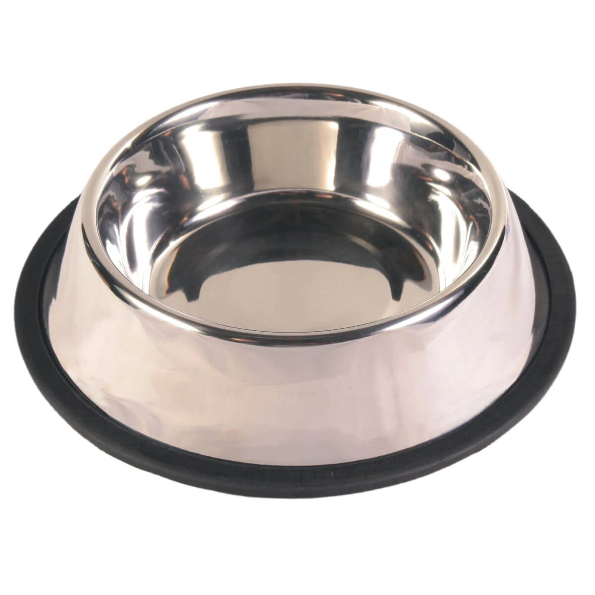 TRIXIE, Hundenapf, rund, rutschfest, Edelstahl, silber, S-M(0,7l, ⌀21cm)