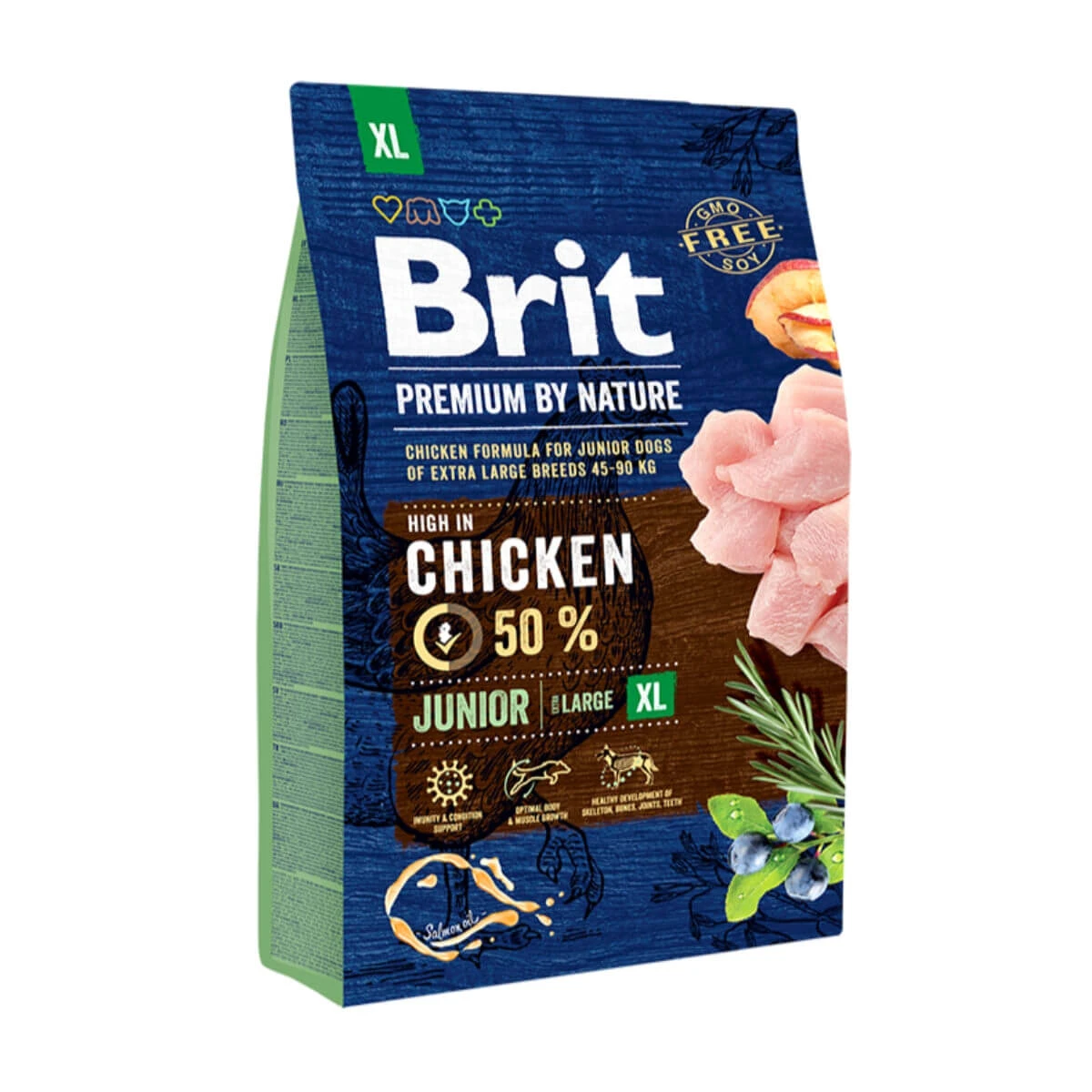 BRIT Premium By Nature Junior Giant Breed, XL, Huhn, Trockenfutter für junge Hunde, 3kg