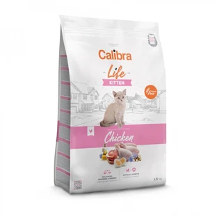 CALIBRA Life Kitten, Huhn, Trockenfutter für junge Katzen, 1,5 kg