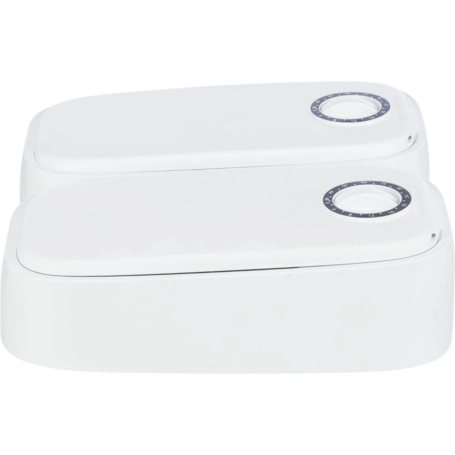 TRIXIE TX2, mangiatoia automatica per cani, 2 ciotole rettangolari, programmabile, plastica, bianco e nero, S-L(0,6l, 27x7cm)