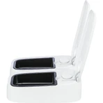 TRIXIE TX2, mangiatoia automatica per cani, 2 ciotole rettangolari, programmabile, plastica, bianco e nero, S-L(0,6l, 27x7cm)