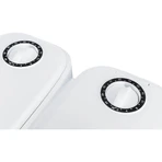 TRIXIE TX2, mangiatoia automatica per cani, 2 ciotole rettangolari, programmabile, plastica, bianco e nero, S-L(0,6l, 27x7cm)