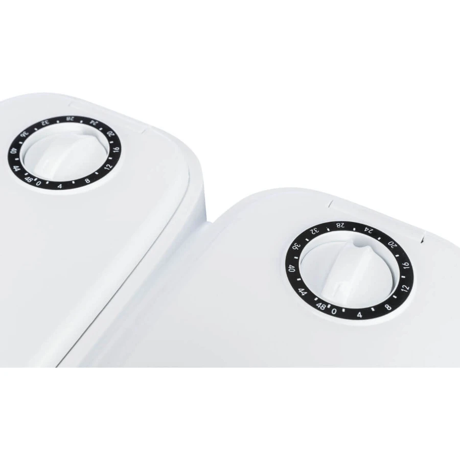 TRIXIE TX2, mangiatoia automatica per cani, 2 ciotole rettangolari, programmabile, plastica, bianco e nero, S-L(0,6l, 27x7cm)