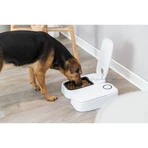 TRIXIE TX2, mangiatoia automatica per cani, 2 ciotole rettangolari, programmabile, plastica, bianco e nero, S-L(0,6l, 27x7cm)