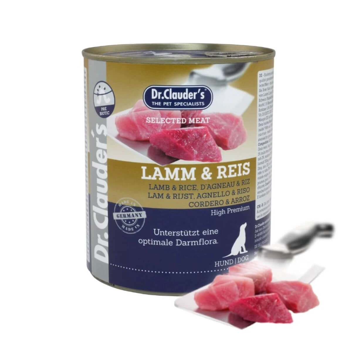 DR. CLAUDER'S Selected Meat, XS-XL, Honey Rice Hundefutter in Dosen, (im eigenen Saft), 800g