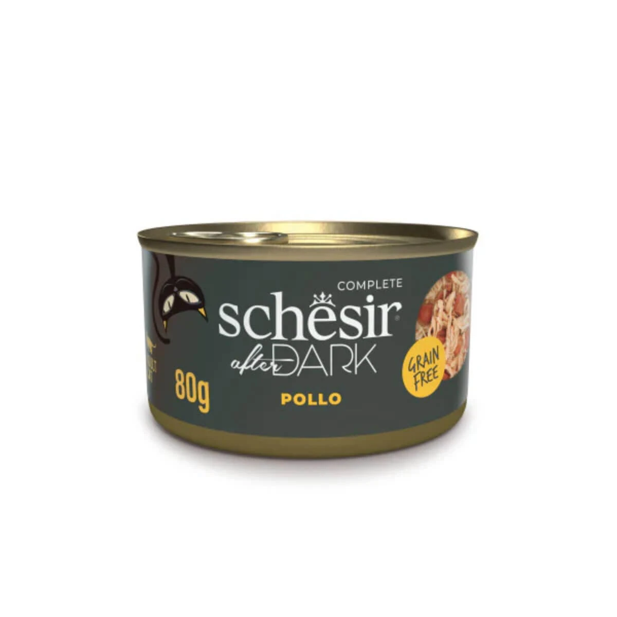 SCHESIR After Dark, Huhn, getreidefreies Katzennassfutter in Dosen, (in Suppe), 80g