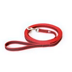 JULIUS-K9 Color & Gray, rutschfeste Leine mit Griff für Hunde, 50kg, Textil, Band, 20mm x 3m, rot