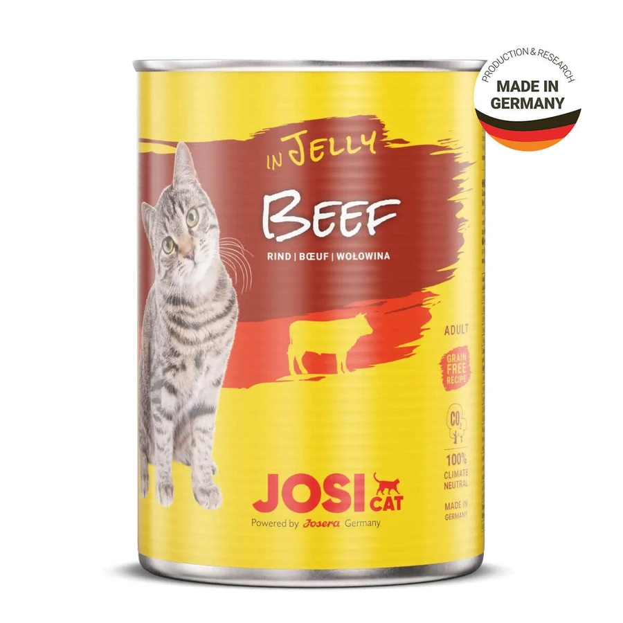 JOSICAT, Wołowina, mokra karma w puszce dla kotów (w galarecie), 400g x 12: ceny i cechy