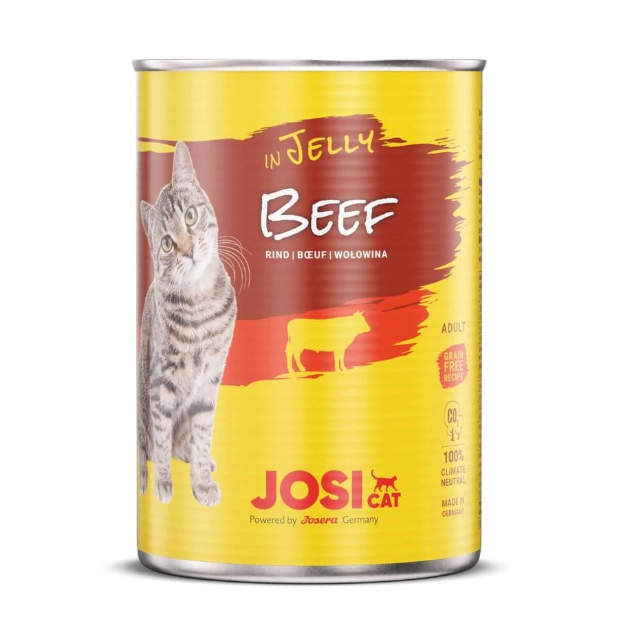 JOSICAT, Wołowina, mokra karma w puszce dla kotów (w galarecie), 400g x 12: ceny i cechy