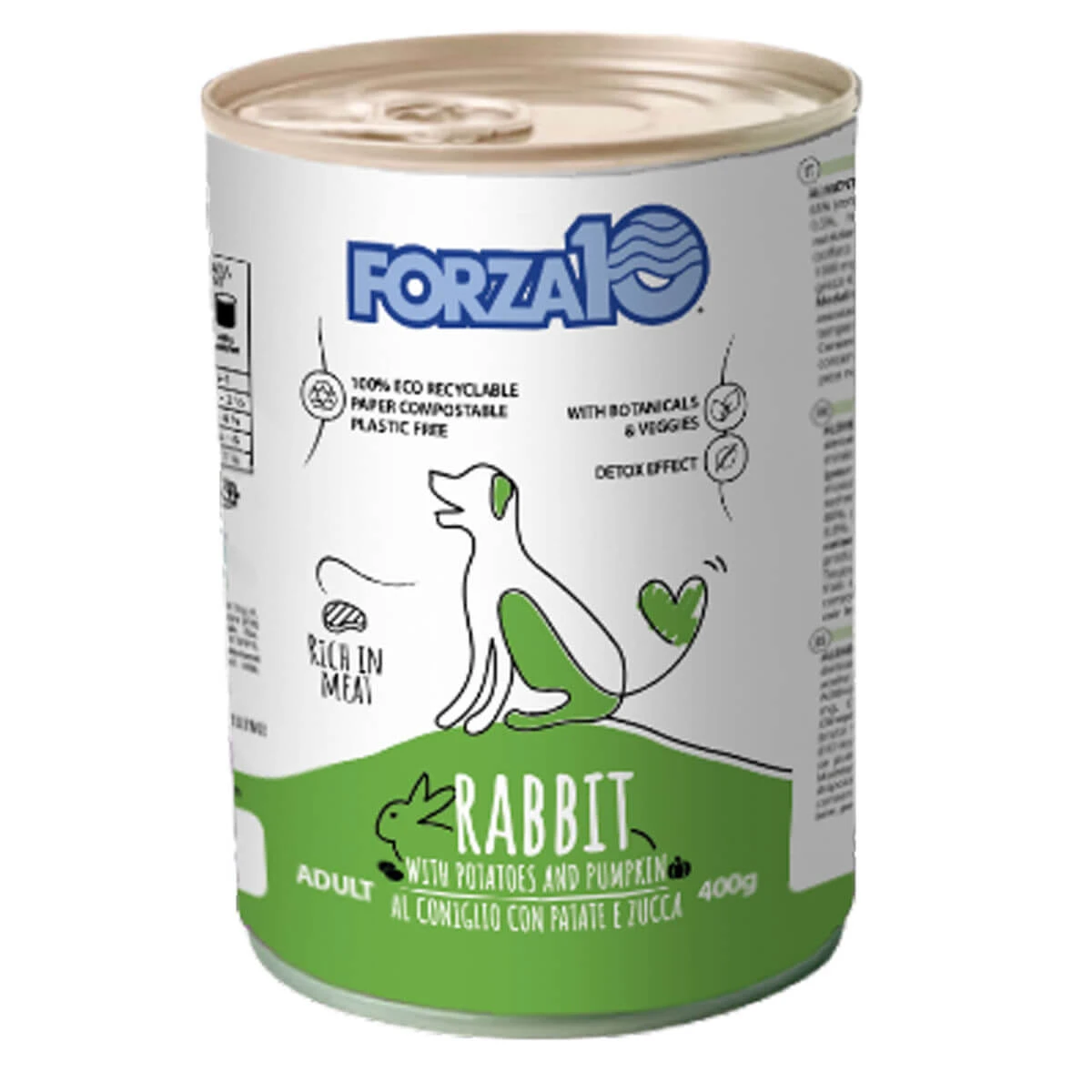 FORZA10 Maintenance, XS-XL, Kaninchen und Kürbis, Hundenassfutter in Dosen, (Pastete), 400g