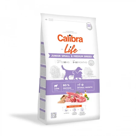 CALIBRA Life Junior Small & Medium Breed, XS-M, Miel, hrană uscată câini junior, 2.5kg