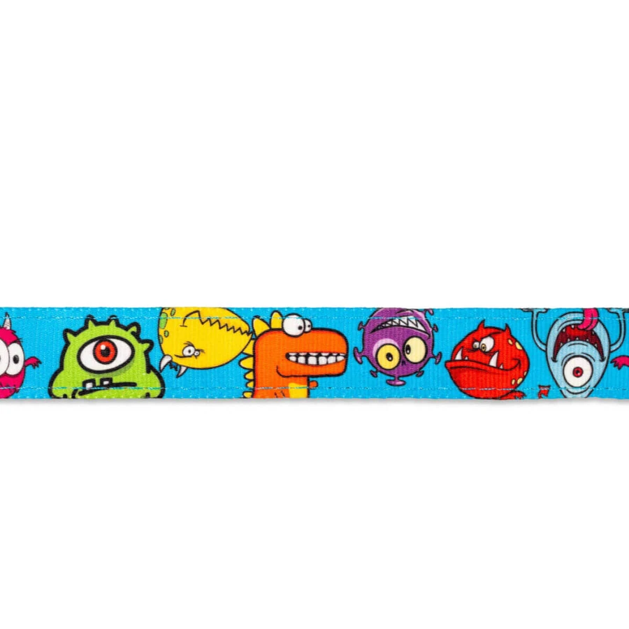 MAX & MOLLY Little Monsters, Doppelgeschirr (Brust & Rücken) für Hunde, Polyester, blau, Dreizackschnalle, S(43-53 x 1,5cm)