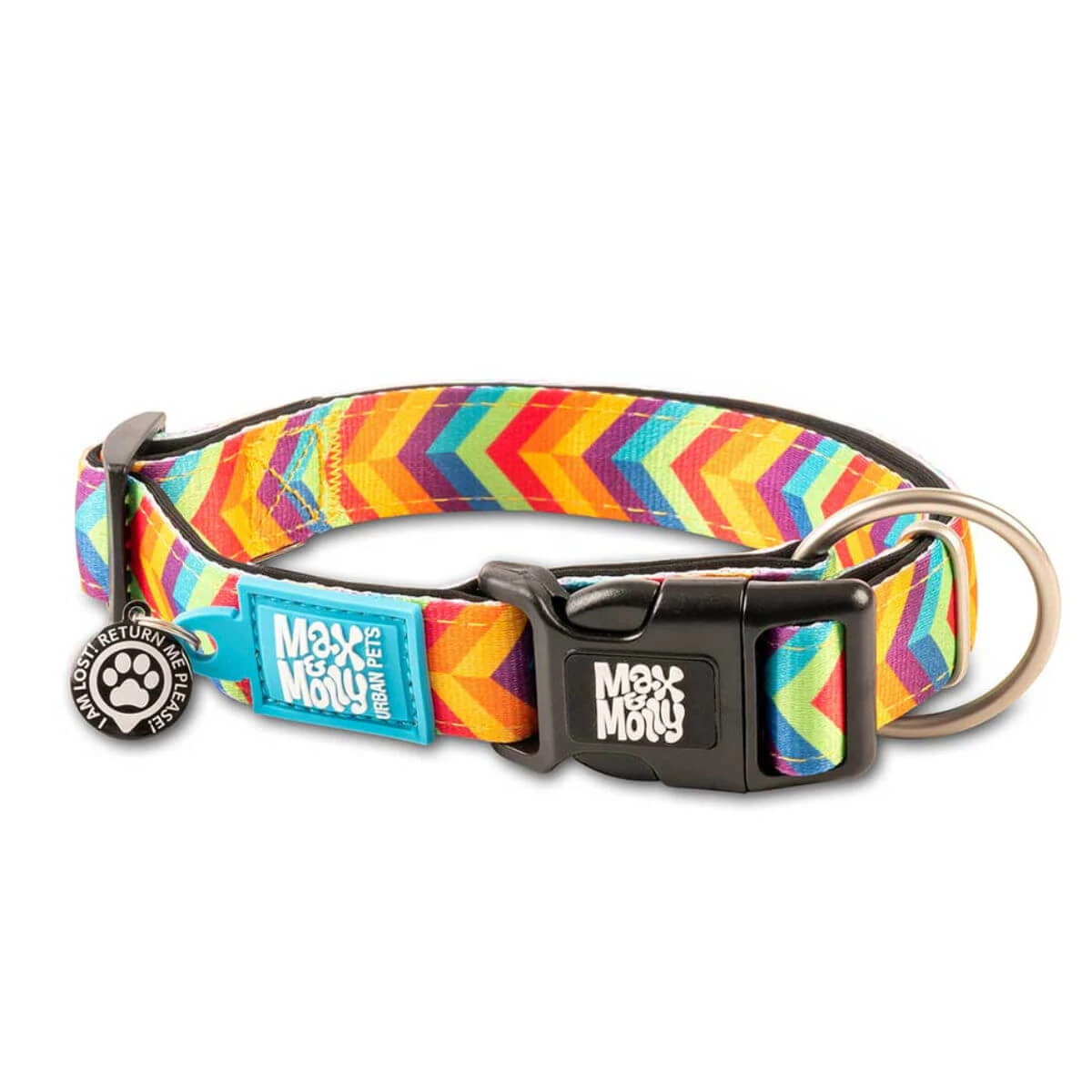 MAX & MOLLY Smart ID Summertime, Hundehalsband, verstellbar, Polyester, orange, Dreizackschnalle, S(28-45 x 1.5cm)