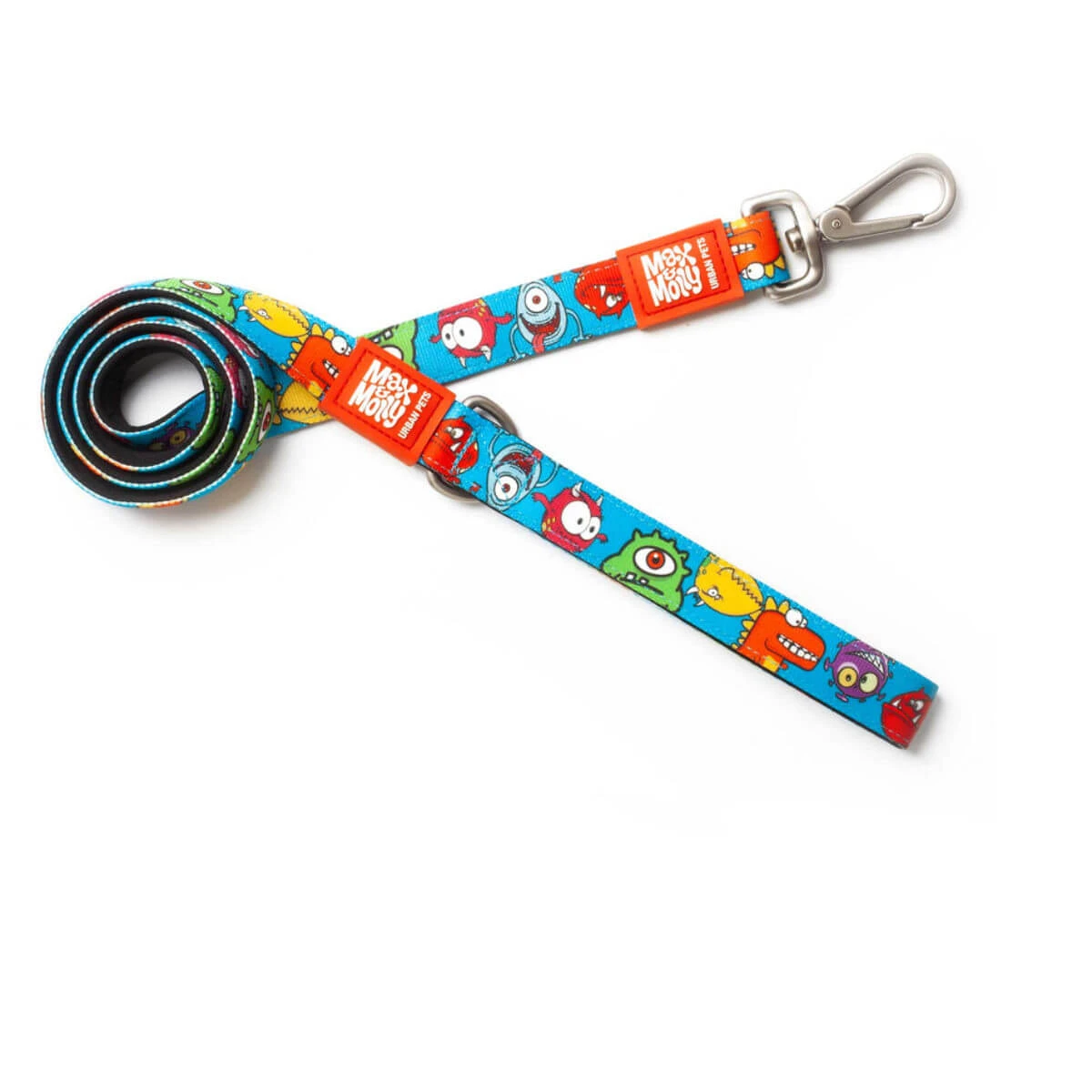 MAX & MOLLY Little Monsters, Hundeleine, Polyester, blau, M(1,2m x 2cm)