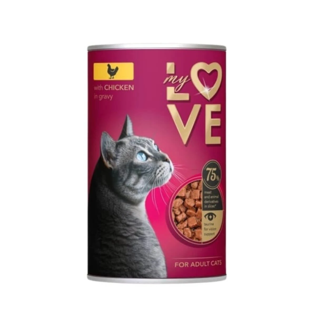 MY LOVE, Huhn, Katzennassfutter in Dosen, (in Sauce), 415g