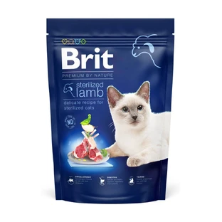 BRIT Premium by Nature Sterilized, Cordero, alimento seco para gatos esterilizados, 800g