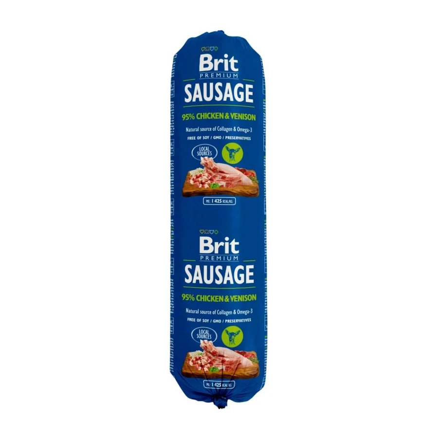 BRIT Premium, kip en wild, salami, graanarm natvoer voor honden, 800g