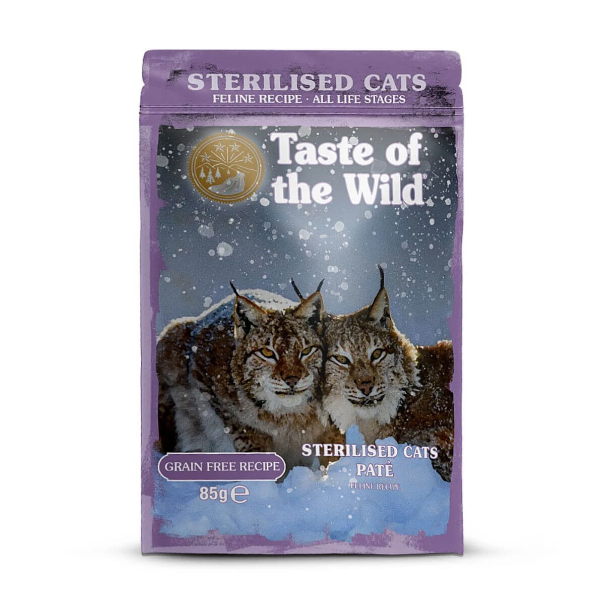 TASTE OF THE WILD Sterilized, Huhn, Portionsbeutel getreidefreies Nassfutter für sterilisierte Katzen, (Pastete), 85g