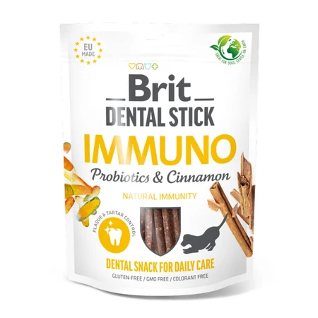 BRIT Dental Stick Dental Immuno Stick Cinnamon & Probiotics, XS-XL, funkcjonalna saszetka z nagrodami dla psów, odporność, 120g: ceny i cechy