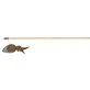 Trixie, caña de pescar de madera con ratón, juguete, gatos, marrón, 50cm
