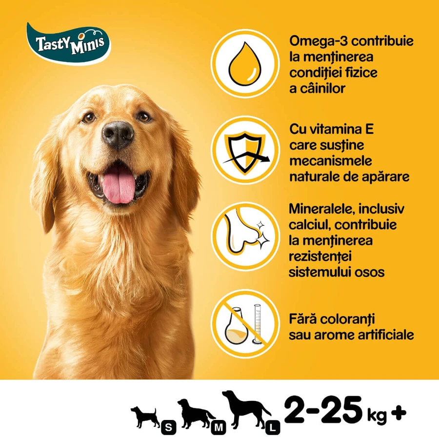 PEDIGREE Tasty Bites, recompense câini, pernițe cu branză, 140g