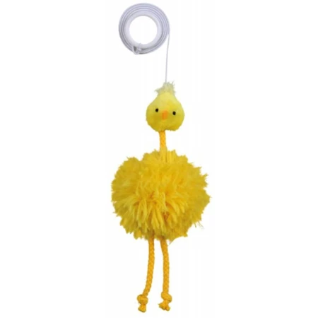 Trixie, Spielzeug Huhn mit Schnur, Katzen, Plüsch, mehrfarbig, 20cm