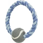TRIXIE, Schnur-Reifenspielzeug mit Tennisball für Hunde, 6cm x 18cm, multicolor