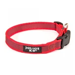 JULIUS-K9 Kleur & Grijs, verstelbare halsband met handvat honden, nylon, 20mm x 27-42cm, rood met grijs