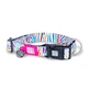 MAX & MOLLY Smart ID Magic Magic Zebra, dog collar, adjustable, polyester, white, trident buckle, XS(22-35 x 1cm)