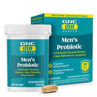 LAB4 Probiotic for Men, 30 Billion CFU live cultures with Saw Palmetto and Lycopene, 30 capsules, Gnc