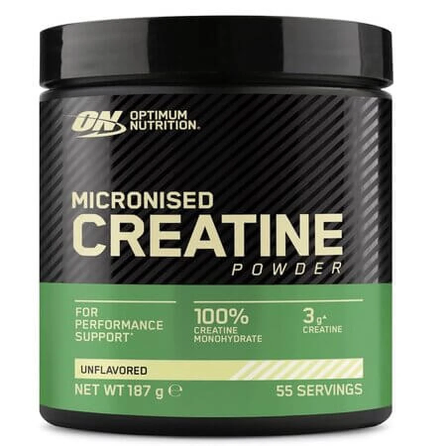 Creatina monohidrata micronizata fara aroma, 187 g, Optimum Nutrition