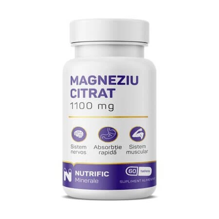 Magnesiumcitrat, 375 mg, 60 Tabletten, Nutrific