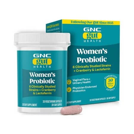 Probiotikum für Frauen LAB4, 30 Billionen CFU lebende Kulturen mit Merisor und Lactoferrin, 30 Kapseln, Gnc