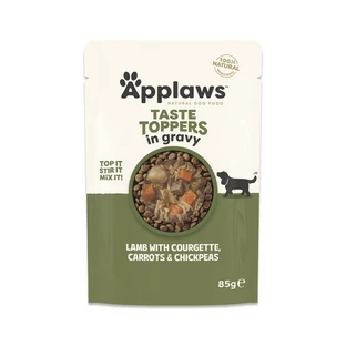 Hrana umeda cu carne de miel si legume in sos pentru caini Toppers, 85 g, Applaws