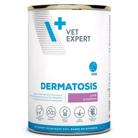 Dermatose diätetisches Nassfutter für Hunde mit Lamm und Kürbis, 400 g, Vetexpert