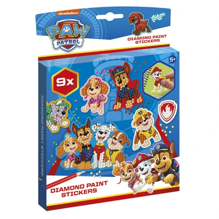 Set creativ DIY Creeaza abtibilduri cu diamond paint, Paw Patrol, Patrula Catelusilor, Totum