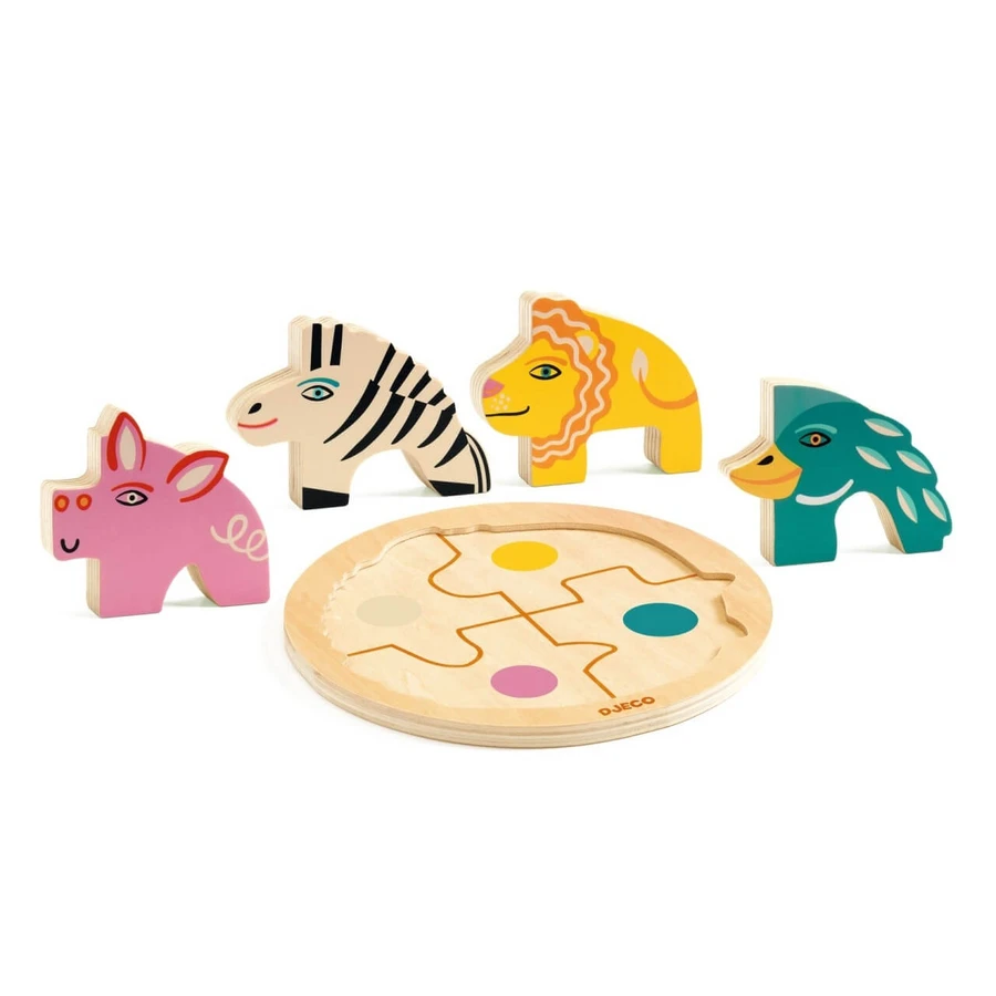 Rondo Leo wooden jigsaw puzzle, Djeco