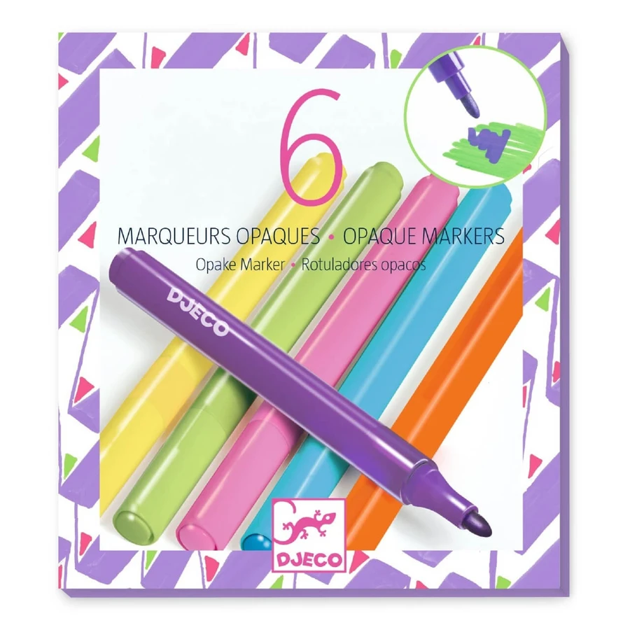 Set de 6 marqueurs opaques, Djeco
