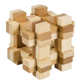 Jeu de logique IQ en bois de bambou dans une boîte en métal-11