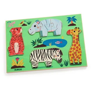 Puzzle din lemn Coucou Tigre, Djeco